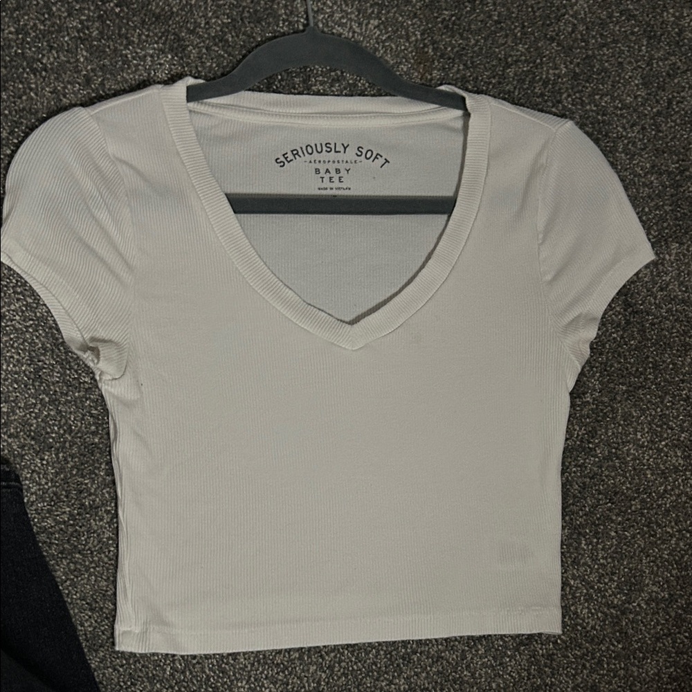 Aeropostale Seriously Soft White Crop Top